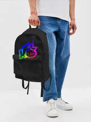 Рюкзак джинсовый / Knockout city. Rainbow logo