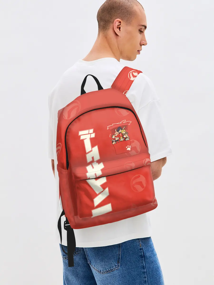 Рюкзак джинсовый / Команда Некома в кармане Haikyu!!