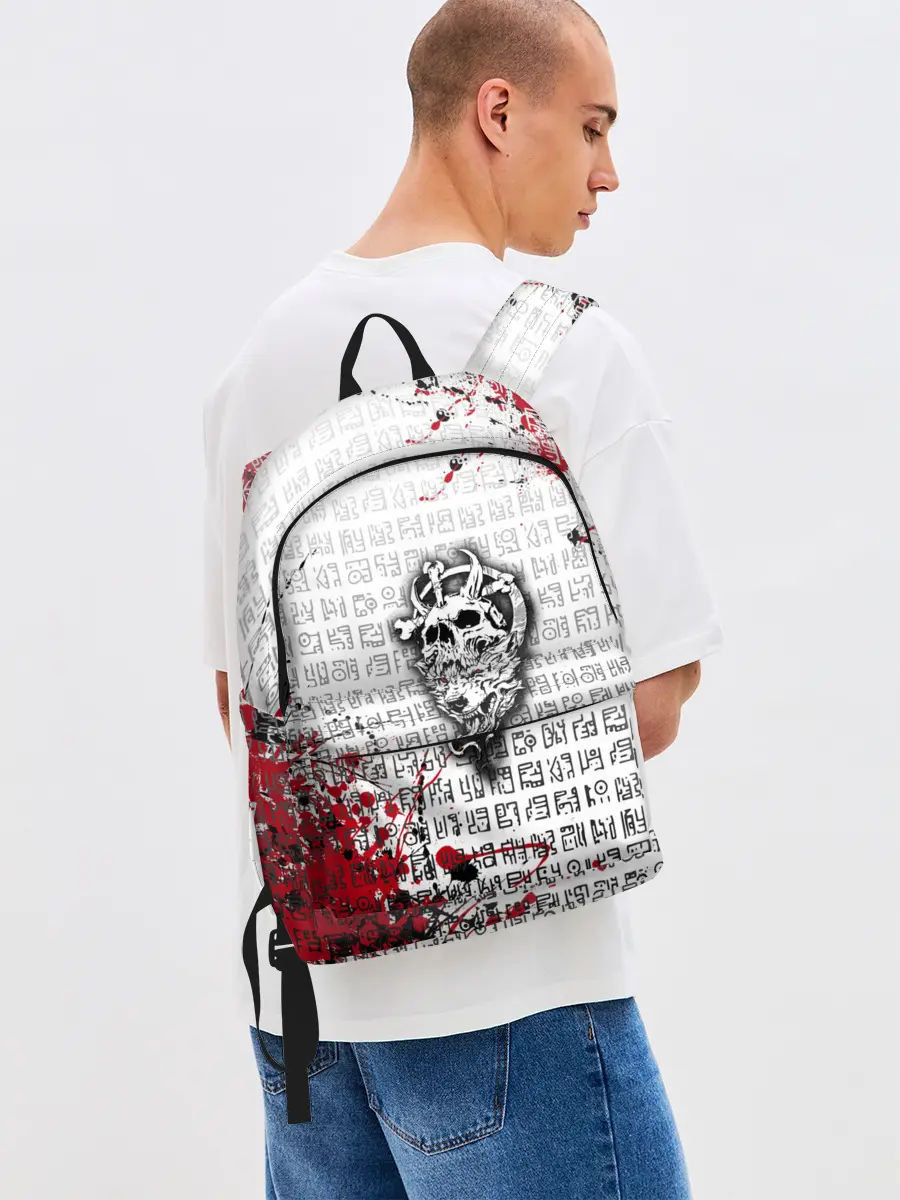 Рюкзак джинсовый / Скандинавские символы