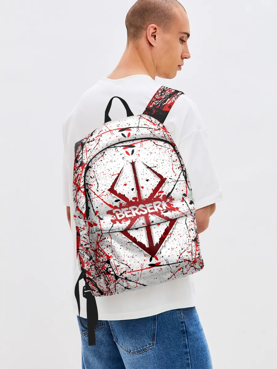 Рюкзак джинсовый / БЕРСЕРК рваный лого