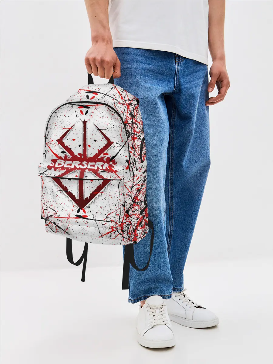 Рюкзак джинсовый / БЕРСЕРК рваный лого