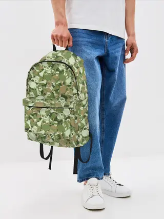 Рюкзак джинсовый / Камуфляж из черепов