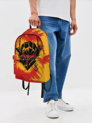 Рюкзак джинсовый / БЕРСЕРК маска и лого