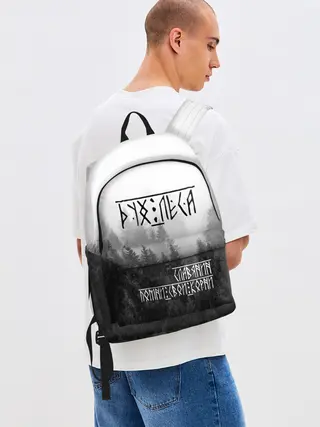 Рюкзак джинсовый / ДУХ ЛЕСА / ПОМНИ СВОИ КОРНИ