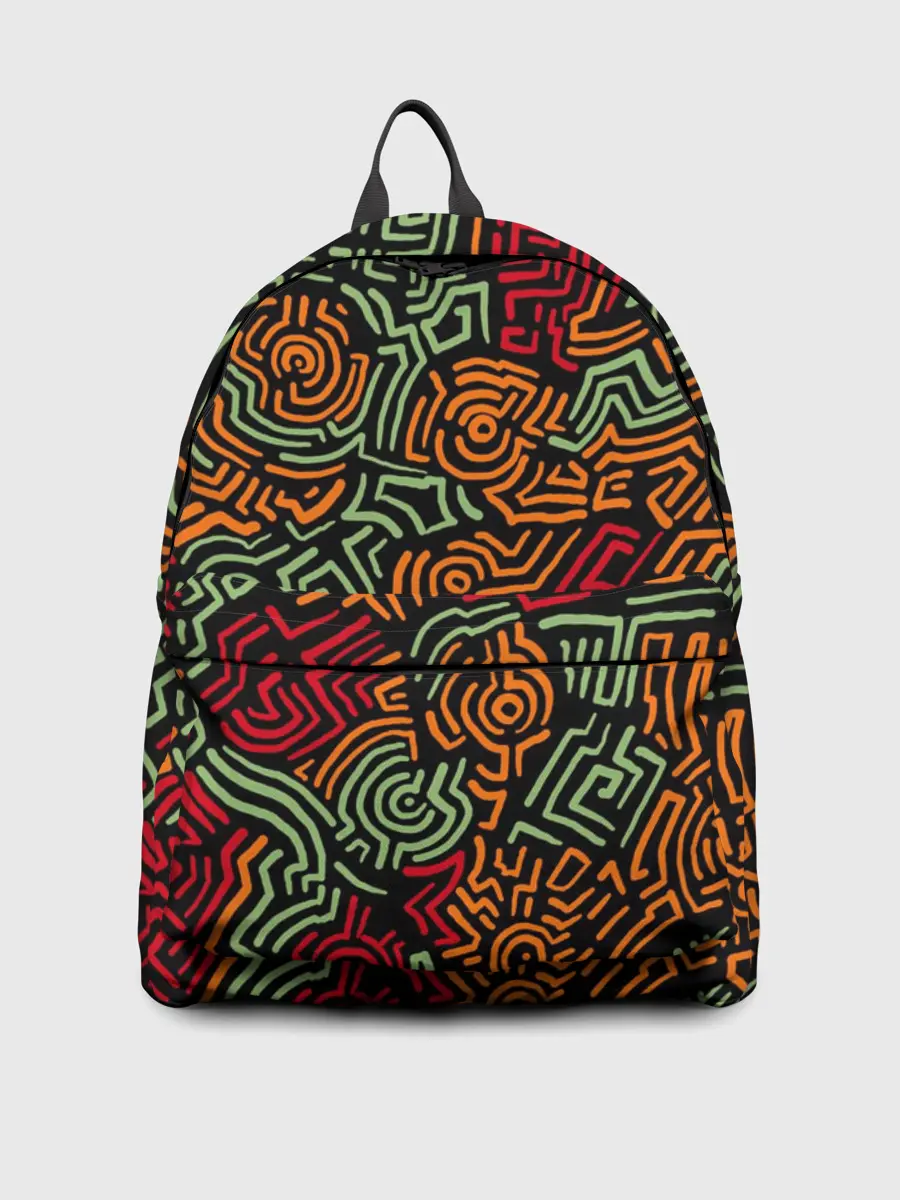 Рюкзак джинсовый / абстрактный узор линии