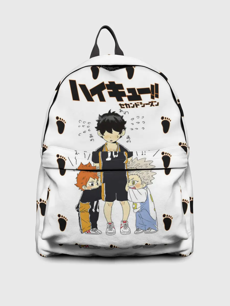 Рюкзак джинсовый / Малыши Хината и Бокуто | Haikyuu!!