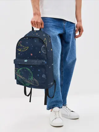 Рюкзак джинсовый / Космическая одиссея
