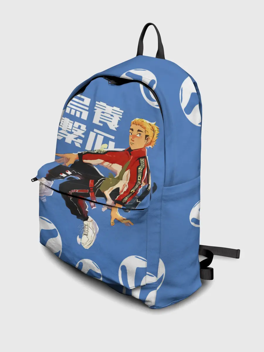 Рюкзак джинсовый / Шоё Хината на стиле Haikyuu!!