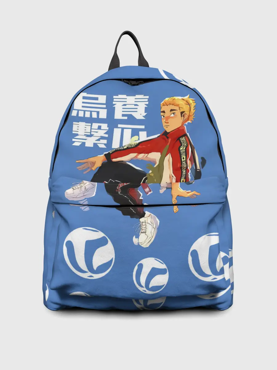 Рюкзак джинсовый / Шоё Хината на стиле Haikyuu!!