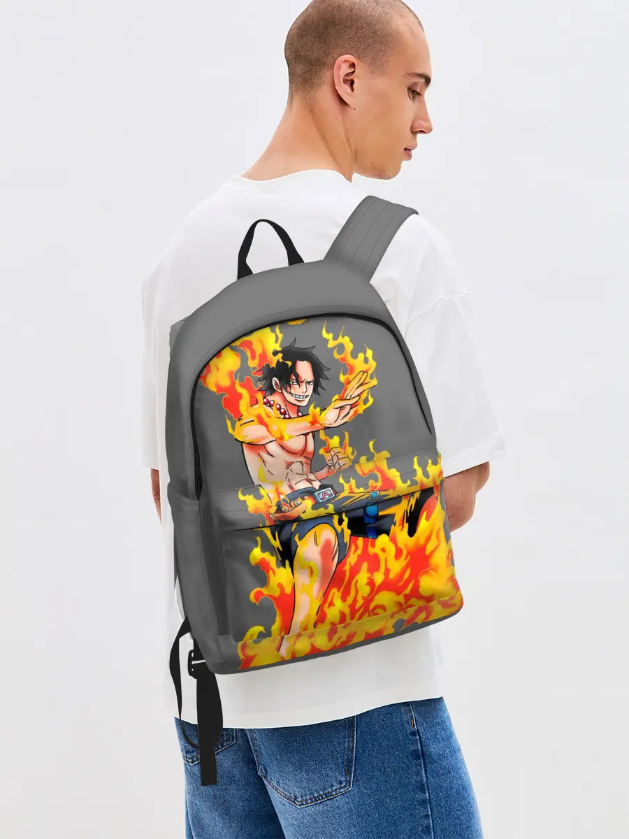 Рюкзак джинсовый / Портгас Д Эйс из One Piece