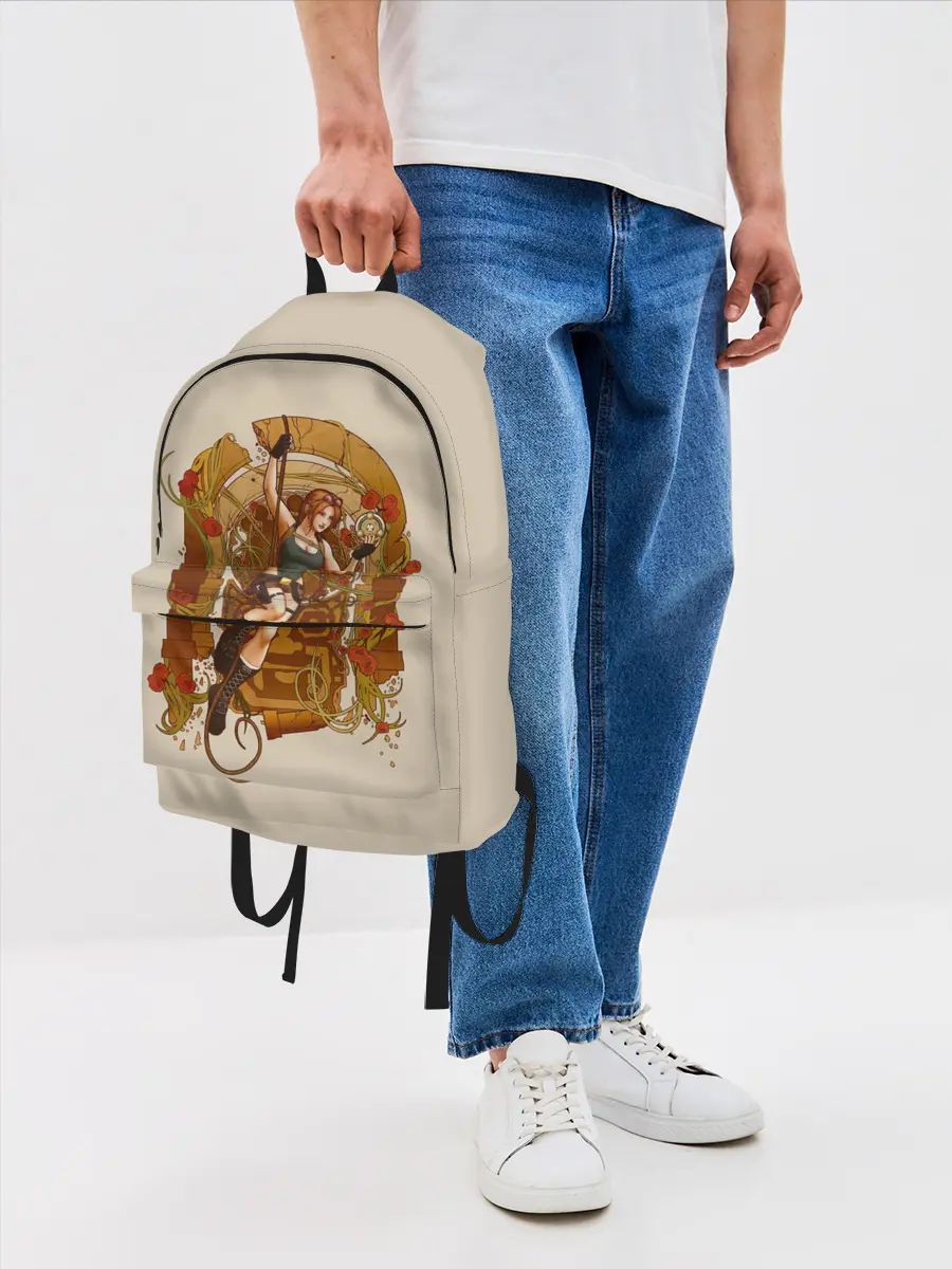 Рюкзак джинсовый / Лара с сокровищем