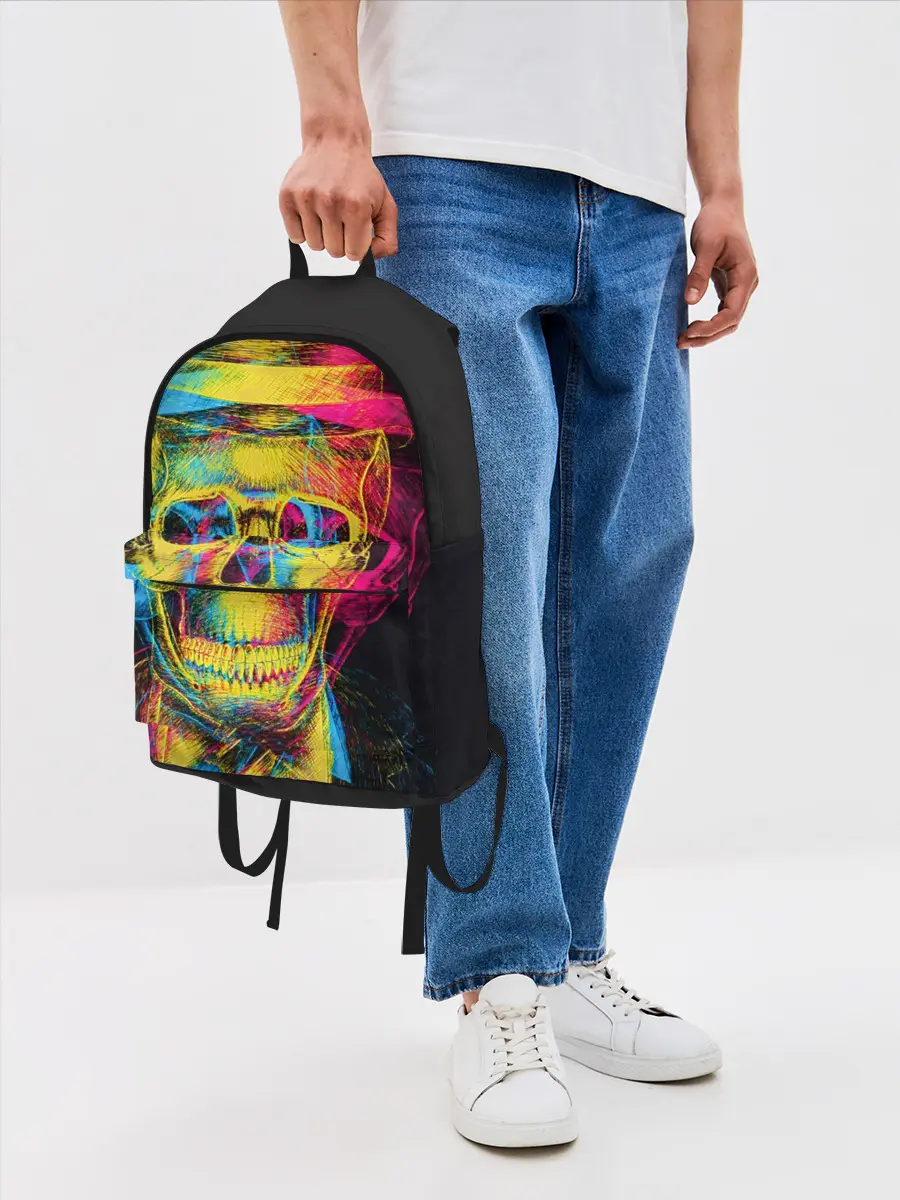 Рюкзак джинсовый / Череп-анаглиф
