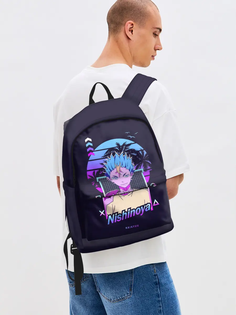 Рюкзак джинсовый / Юу Нишиноя в стиле киберпанк