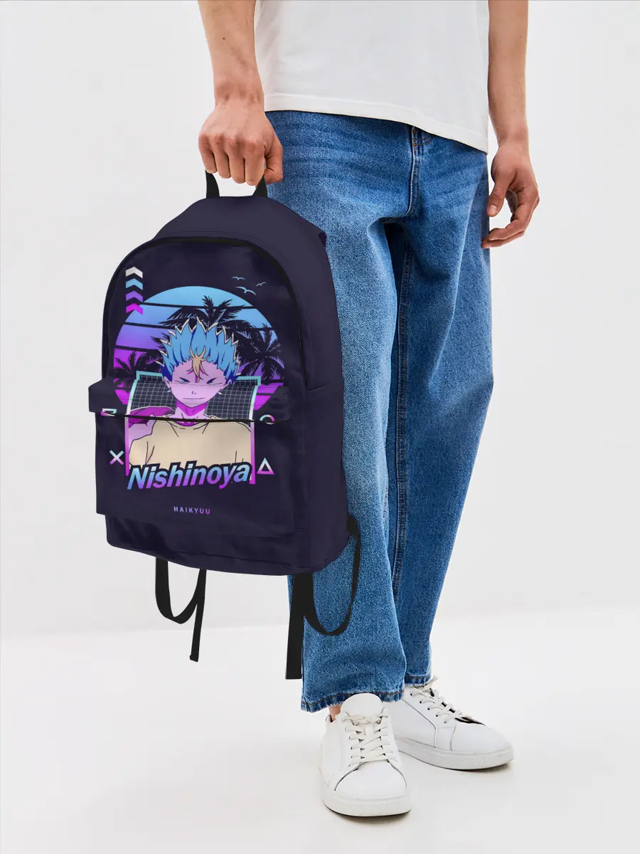 Рюкзак джинсовый / Юу Нишиноя в стиле киберпанк