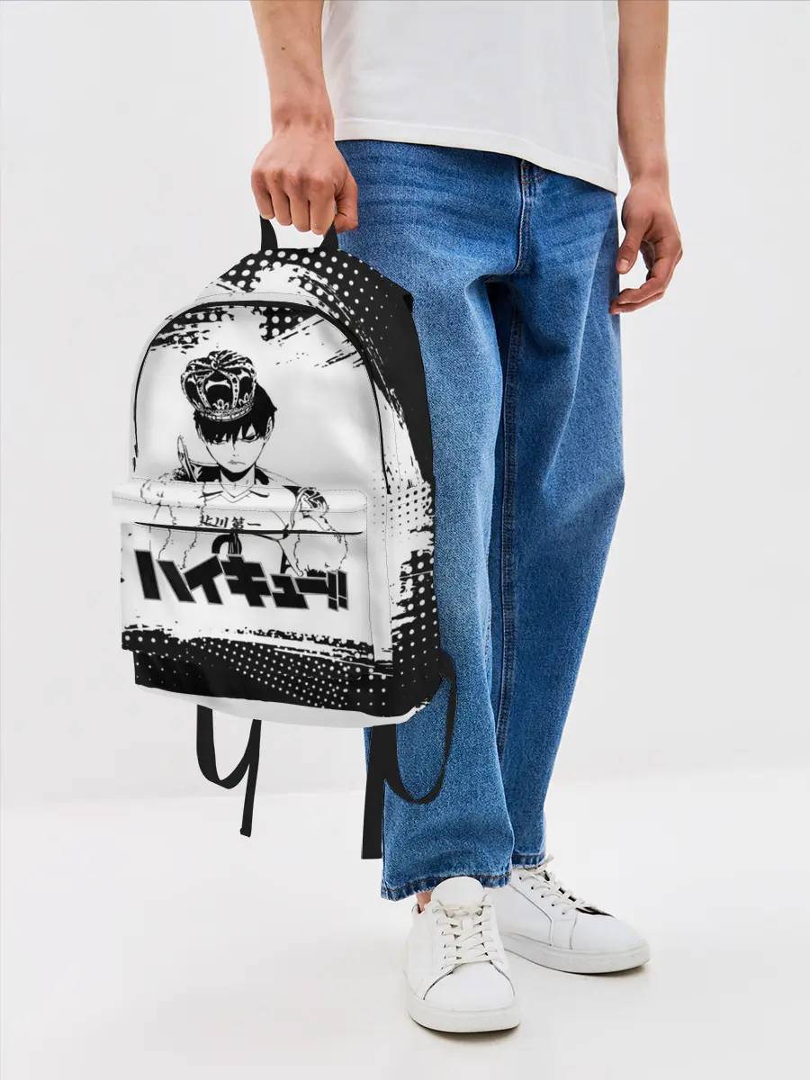 Рюкзак джинсовый / Тобио Кагеяма корона Haikyuu!!