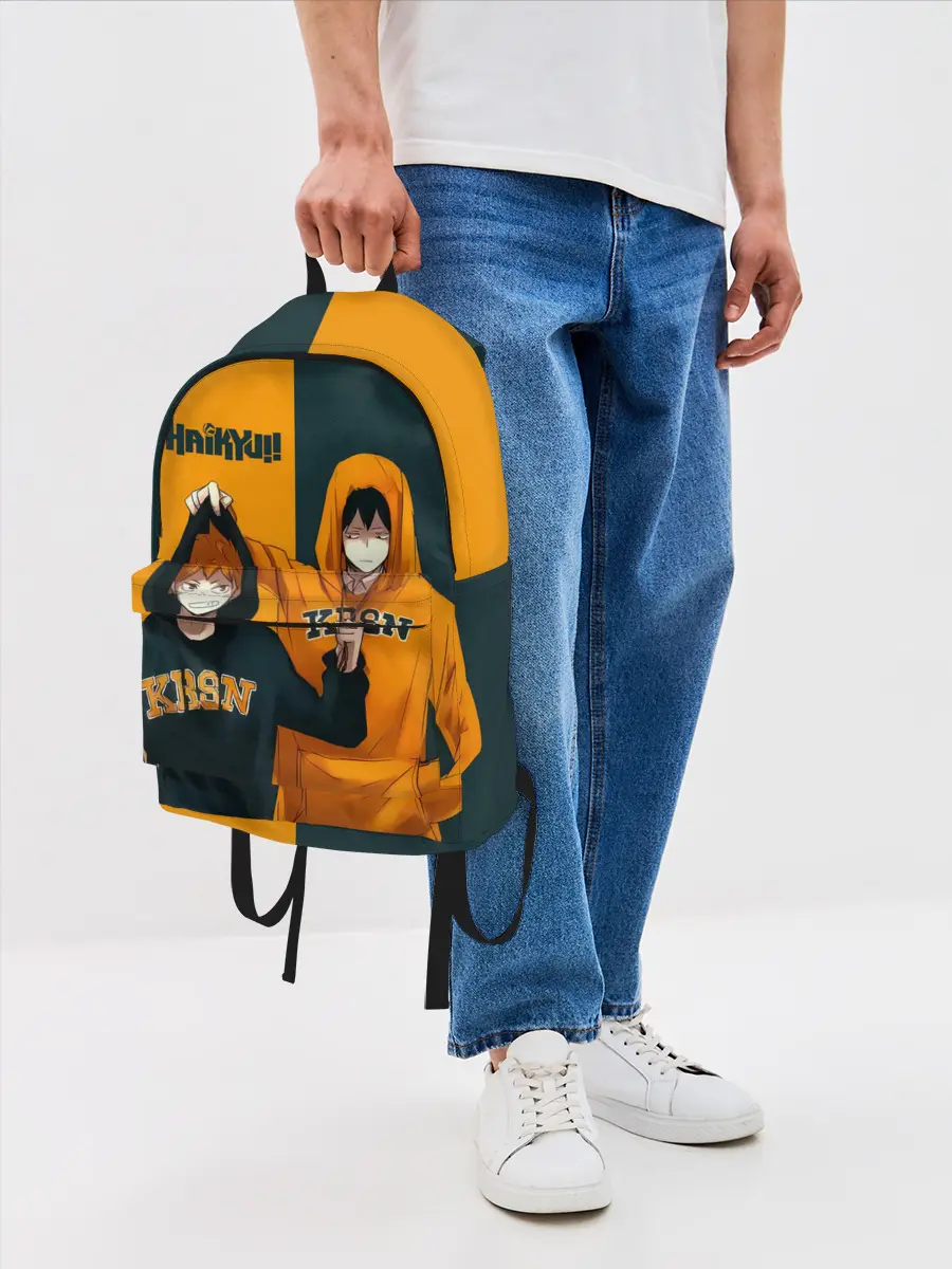 Рюкзак джинсовый / Хината и Кагеяма из Карасуно