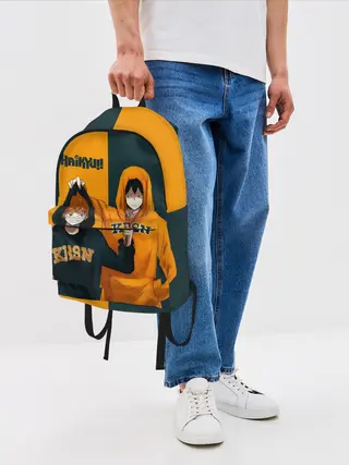 Рюкзак джинсовый / Хината и Кагеяма из Карасуно