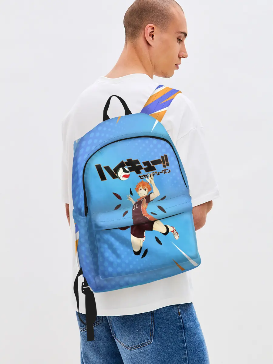 Рюкзак джинсовый / Шоё Хината мощный удар Haikyu!!
