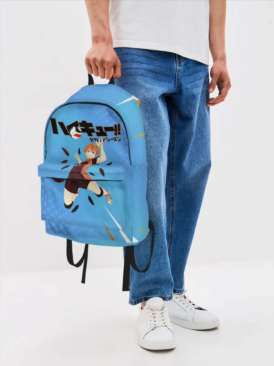 Рюкзак джинсовый / Шоё Хината мощный удар Haikyu!!