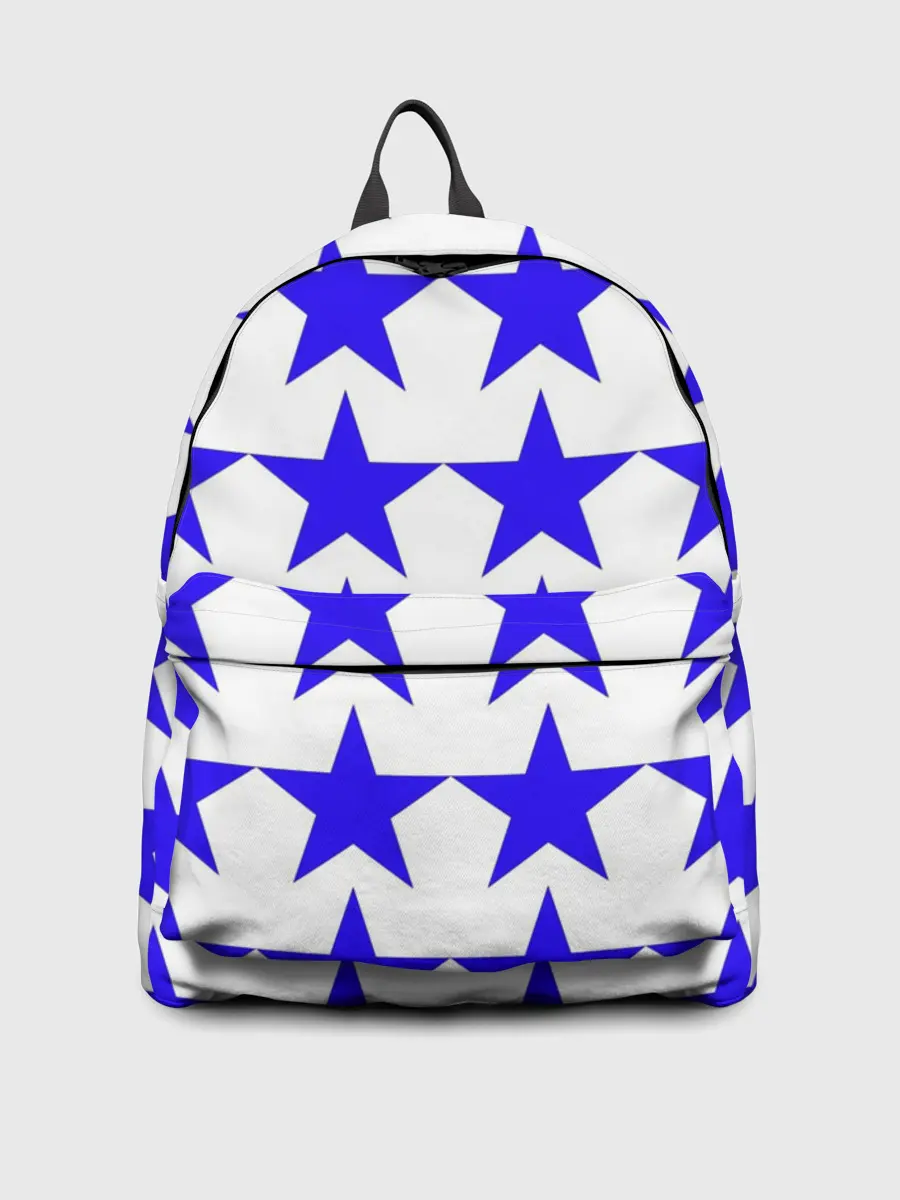 Рюкзак джинсовый / Синие звёзды на белом фоне