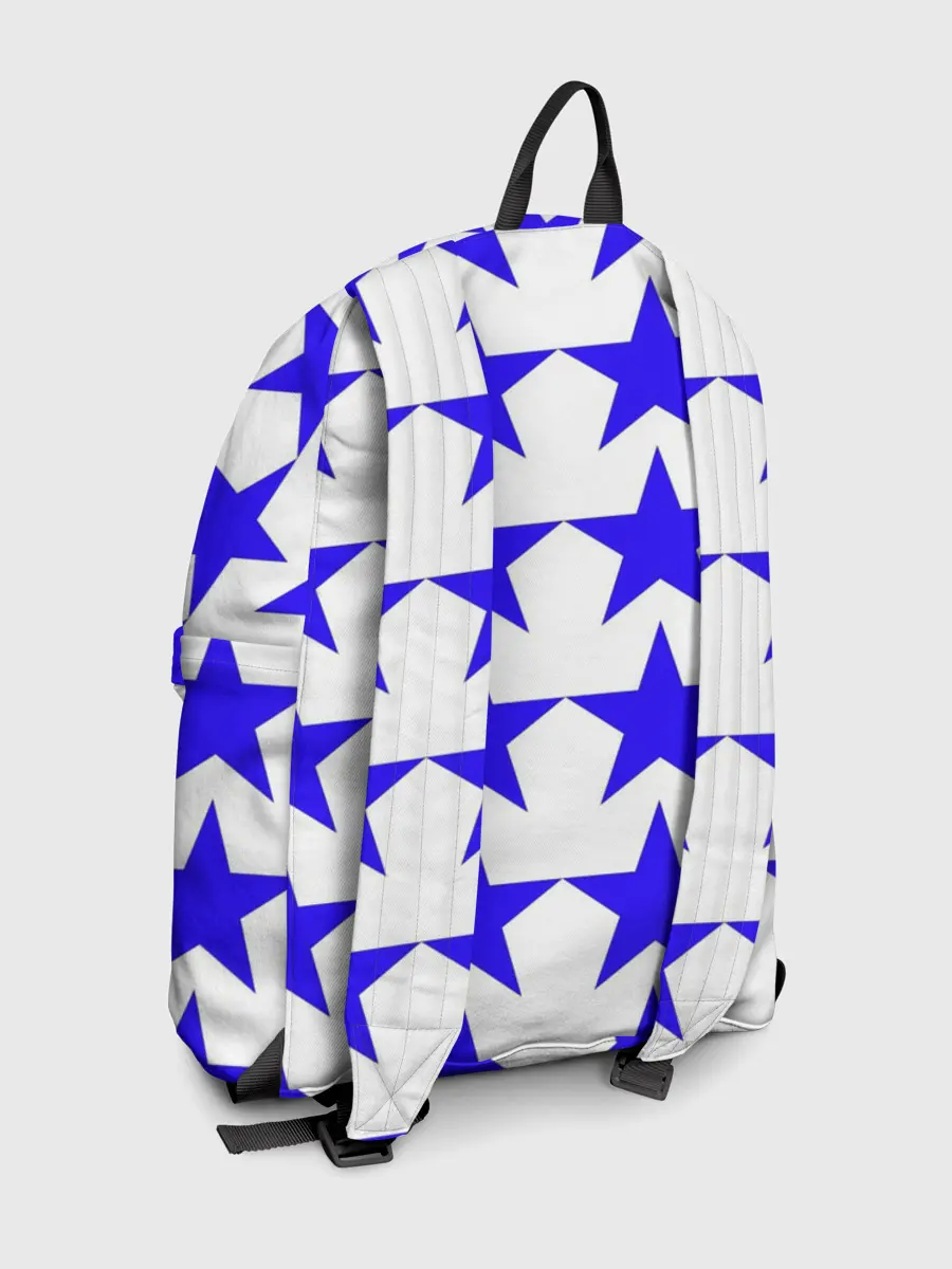 Рюкзак джинсовый / Синие звёзды на белом фоне