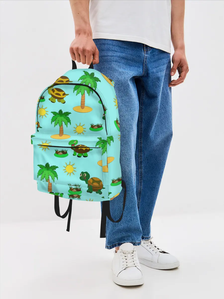 Рюкзак джинсовый / черепашки и пальмы