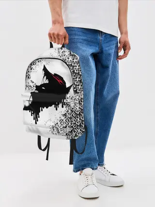 Рюкзак джинсовый / БЕРСЕРК подтеки