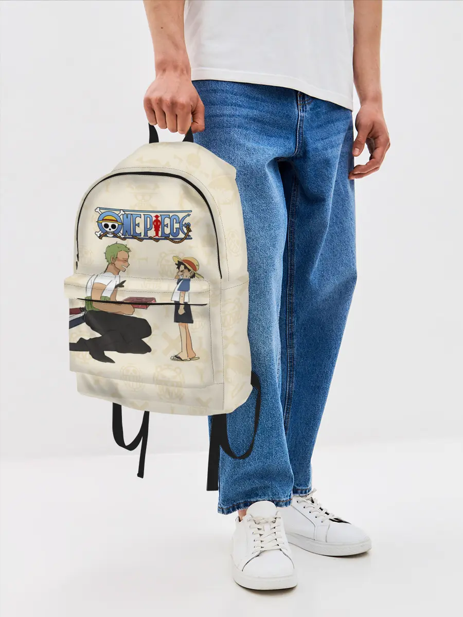 Рюкзак джинсовый / Ророноа Зоро и малыш Манки Д. Луффи