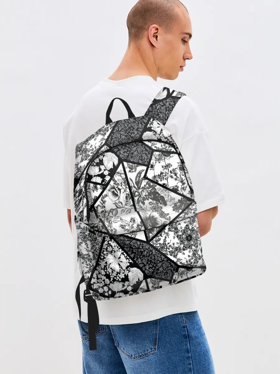 Рюкзак джинсовый / Цветочный Кинцуги / Kintsugi