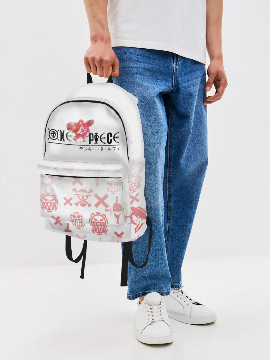 Рюкзак джинсовый / One Piece. резиновый Луффи