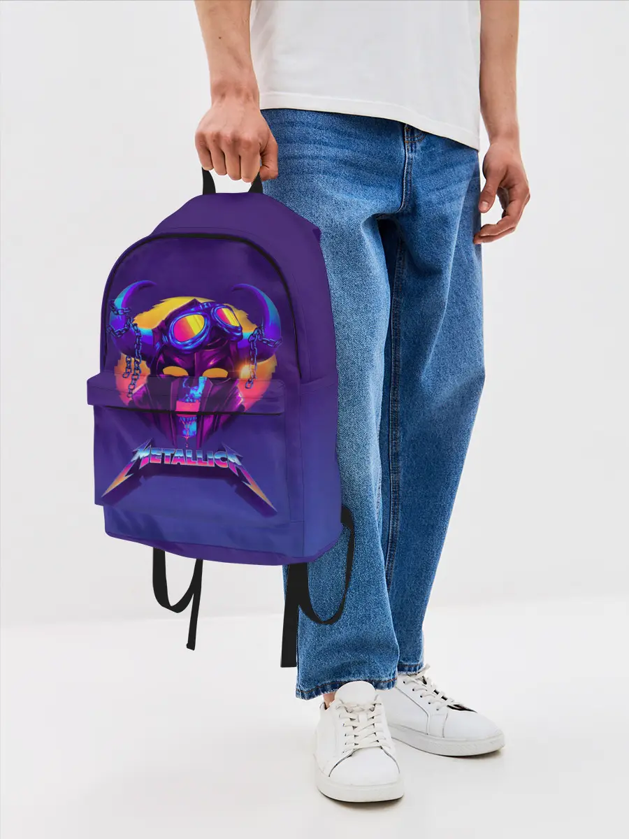 Рюкзак джинсовый / Metallica Neon