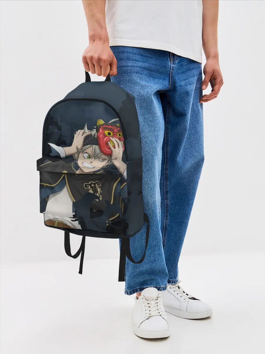 Рюкзак джинсовый / Черный клевер