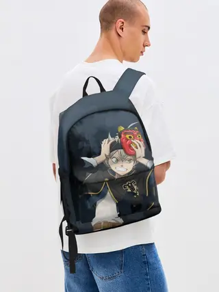 Рюкзак джинсовый / Черный клевер