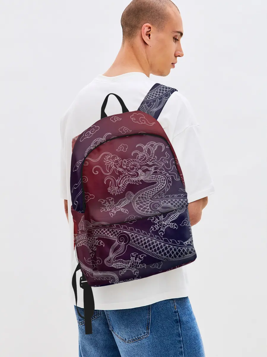 Рюкзак джинсовый / Традиционный китайский дракон