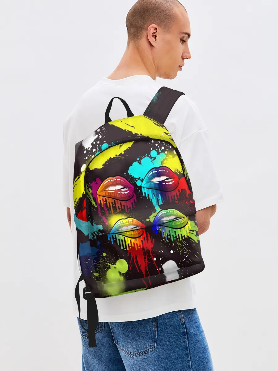 Рюкзак джинсовый / Красочные кубы