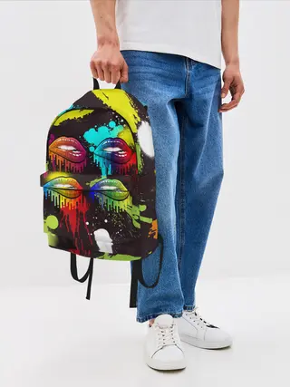 Рюкзак джинсовый / Красочные кубы