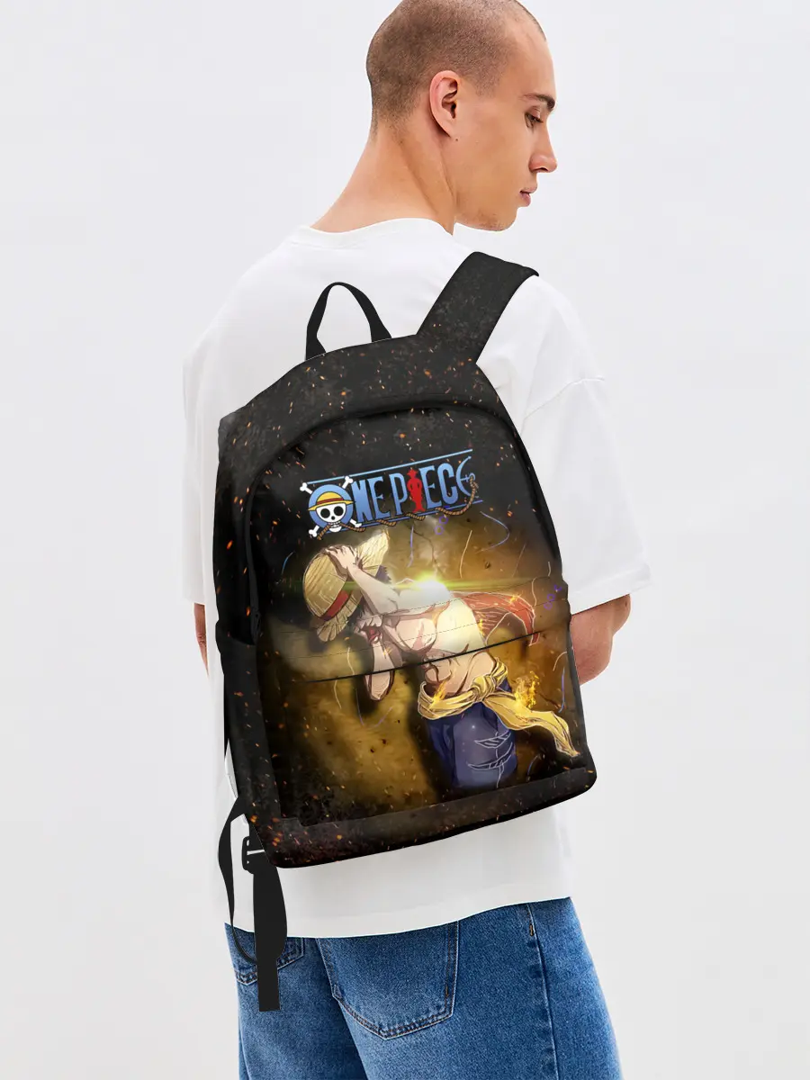 Рюкзак джинсовый / Мощный торс Луффи One Piece