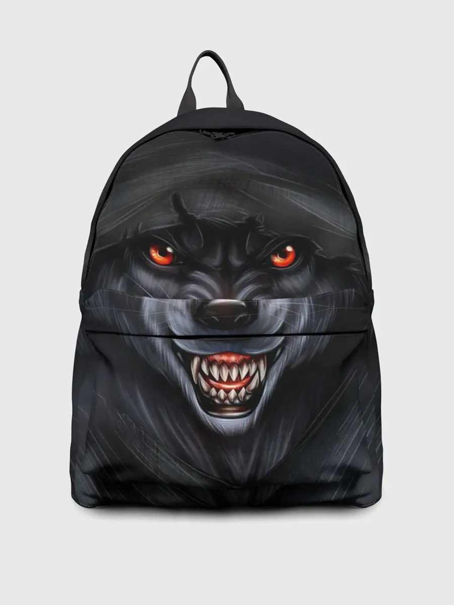 Рюкзак джинсовый / СЕРЫЙ ВОЛК 3D