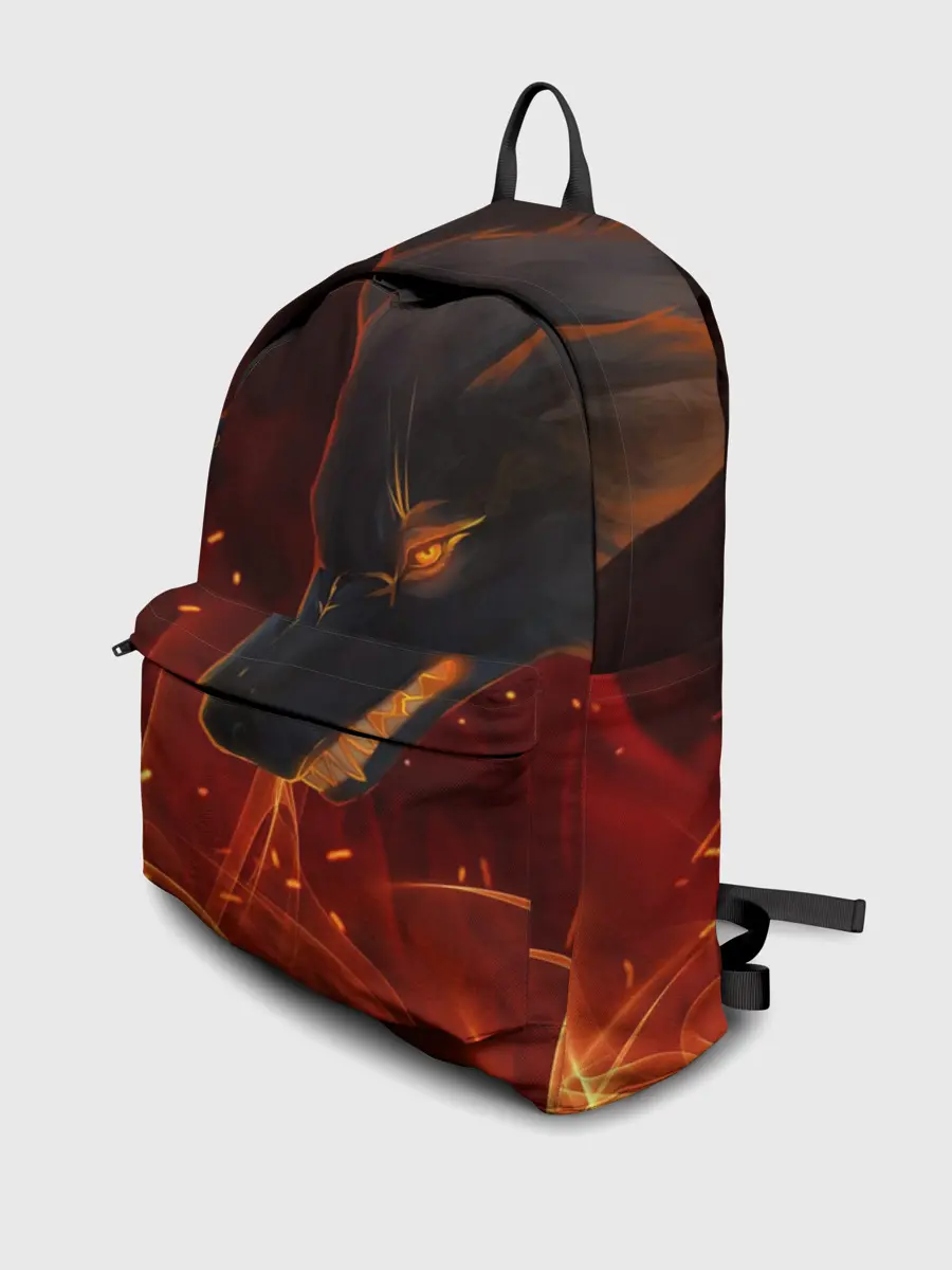 Рюкзак джинсовый / ОГНЕНЫЙ ВОЛК, 3d