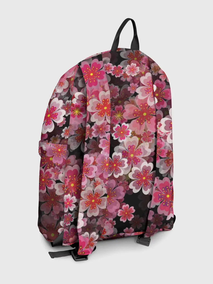 Рюкзак джинсовый / Иероглифы и Сакура 3D