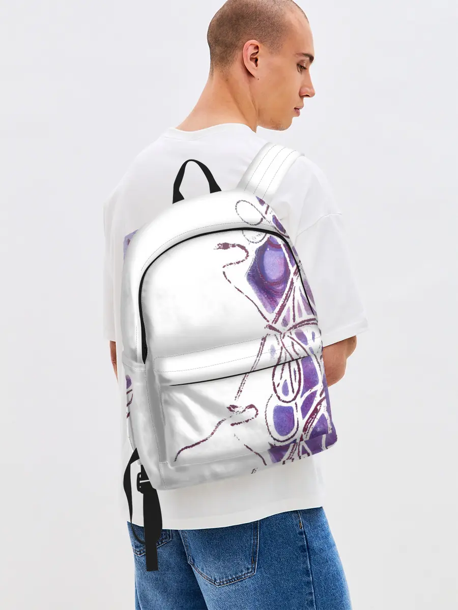 Рюкзак джинсовый / Фиолетовые нити