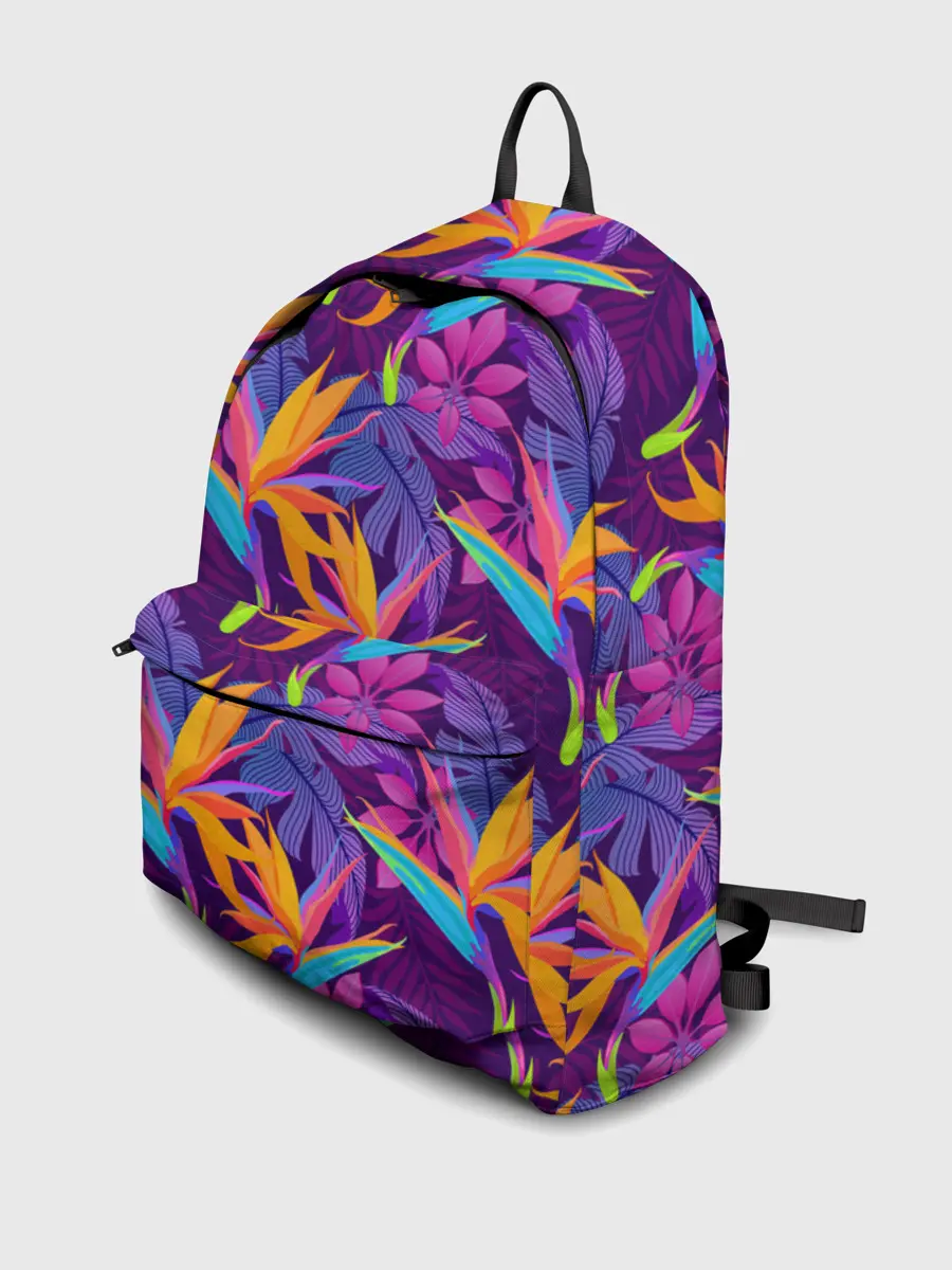 Рюкзак джинсовый / Тропические листья