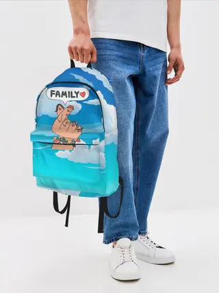Рюкзак джинсовый / Семья это мир и любовь