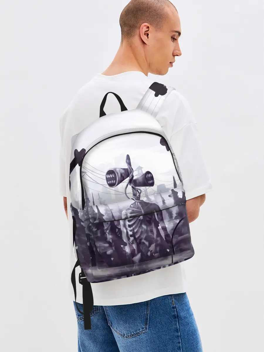 Рюкзак джинсовый / СИРЕНОГОЛОВЫЙ В ГОРОДЕ