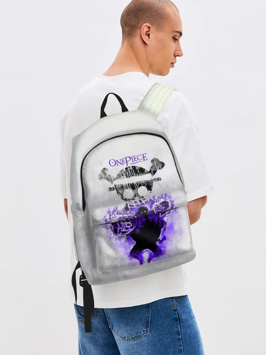 Рюкзак джинсовый / Пламенный резиновый Луффи | One Piece