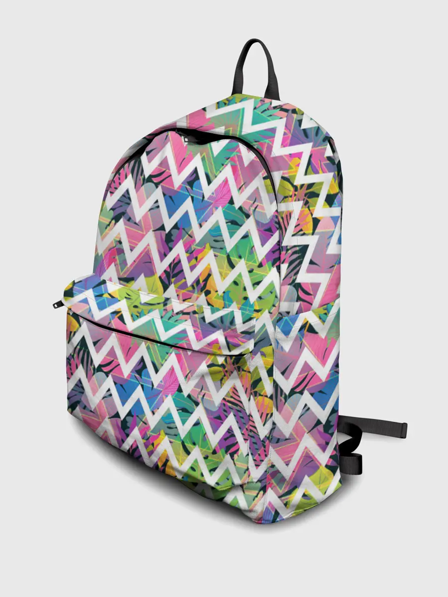 Рюкзак джинсовый / Кривая линия и цветы