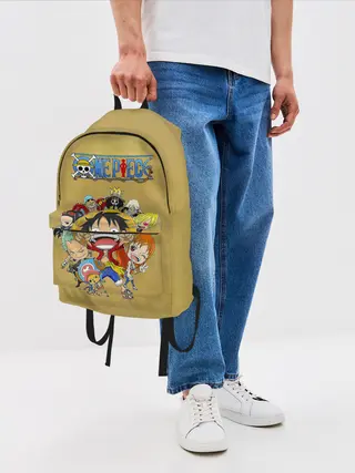 Рюкзак джинсовый / Персонажи One Piece. Большой куш