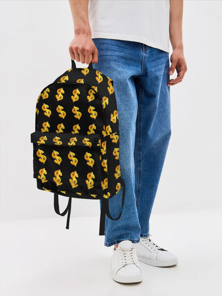 Рюкзак джинсовый / Доллар золотой