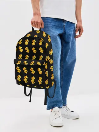 Рюкзак джинсовый / Доллар золотой