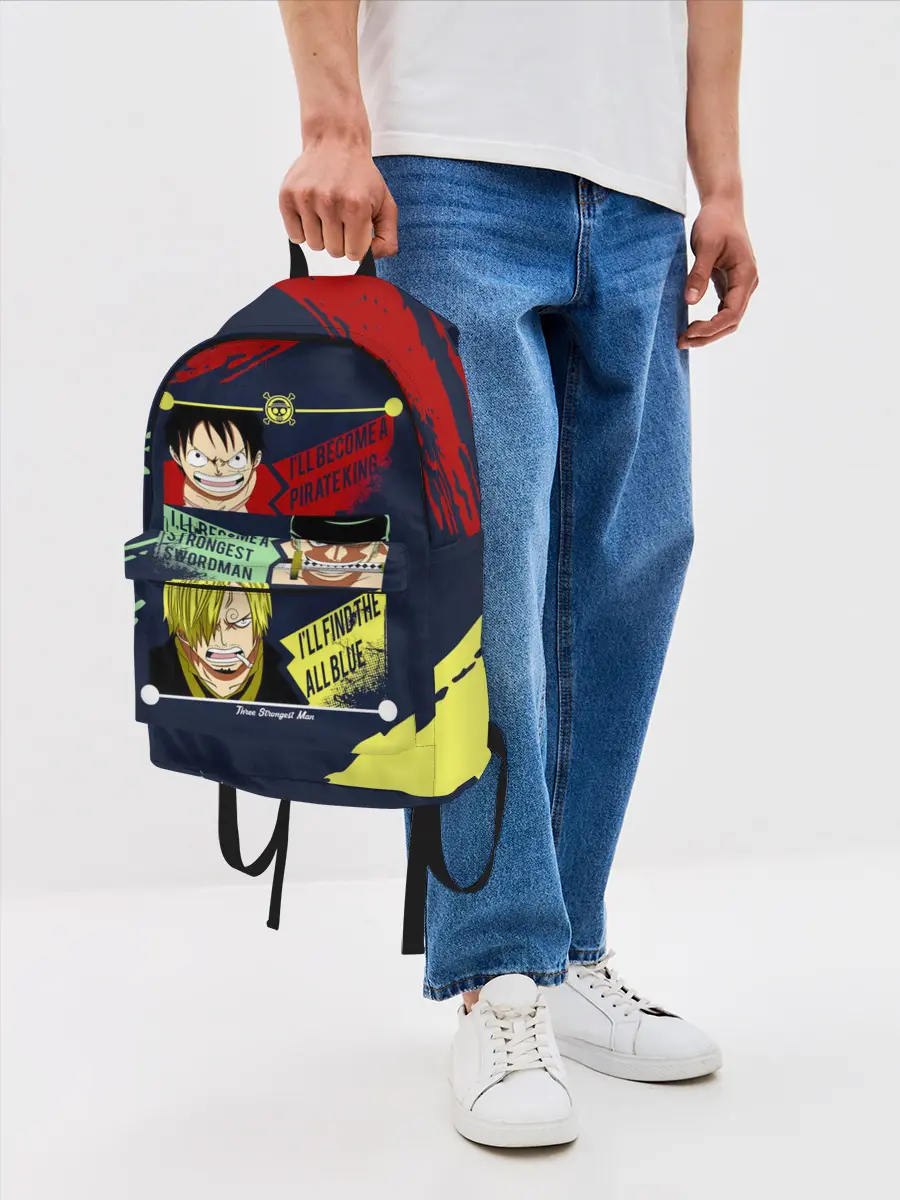 Рюкзак джинсовый / Луффи, Зоро и Санджи One Piece